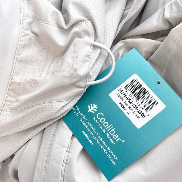 Coolibar NEW Verdon Packable UV Summer Jacket Men's XL‎ Gray UPF 50+ Lightweight - Picture 7 of 11